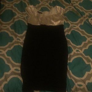 A silver and black formal dress